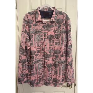 Lords of Harlech Victor Tea Ceremony Pink Long Sleeved Surfer Shirt, A41